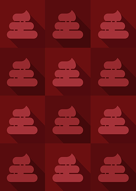 Poop Icons Art Red 4