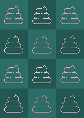 Poop Icons Art Teal 2