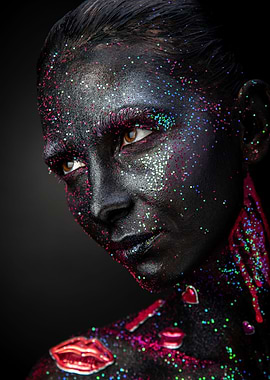 Mystical makeup of a woman