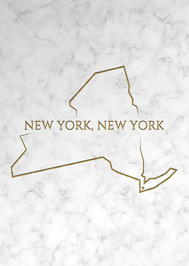 New York State on Marble
