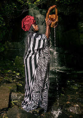 African woman in Lake