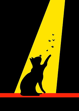 Cat play with Butterfly