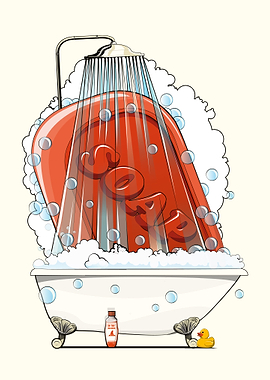 Bath Soap taking a Shower