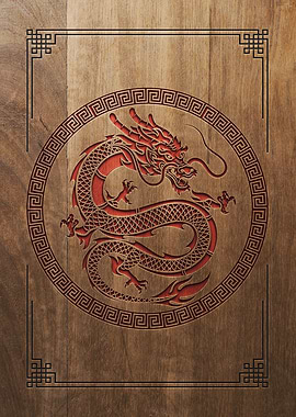 Dragon Engrawed in Wood