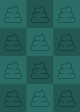 Poop Icons Art Teal 3