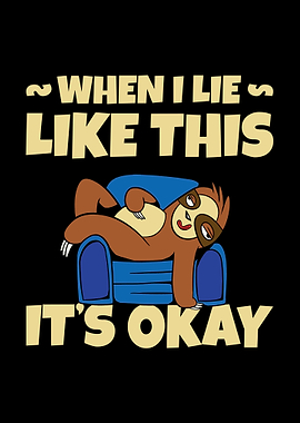 Exhausted Sloth On A Sofa