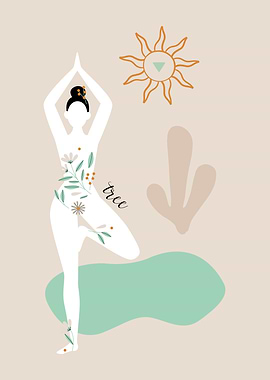 Boho Yoga Girl Flowers