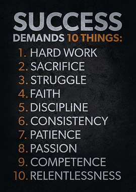 Success Demands 10 Things