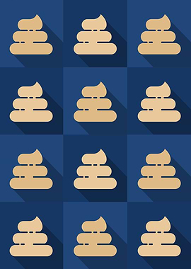 Poop Icons Art Blue 5