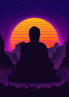 Buddhist Retro Neon Light