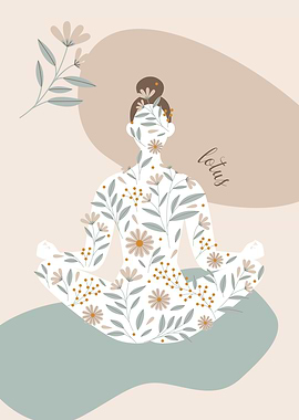 Boho Yoga Girl Flowers