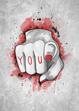 You Hand splash abstract