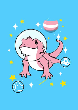 Trans Pride Bearded Dragon