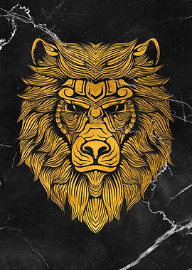 Golden Lion Black Marble