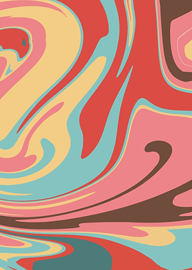 Retro 70s abstract marble