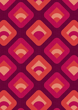 70s sunset geometric cubes