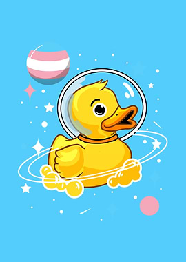 Duck Astronaut Trans Pride