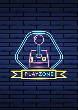 video games in neon