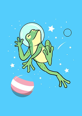 Frog Astronaut Trans Pride