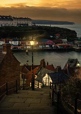 Whitby at sunset