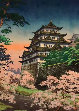 Ukiyo e Nagoya Castle 1937