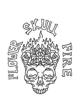 fire flower skull