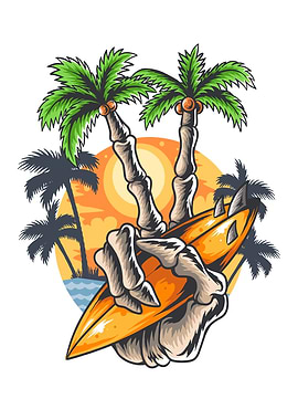 Summer hand skull coconut