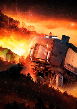 Fantasy Spaceship Poster