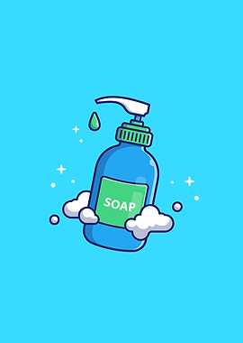 Liquid Soap Bottle Cartoon