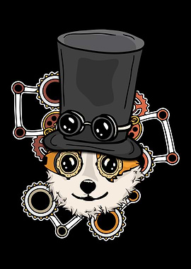 Steampunk Corgi Dog Gift