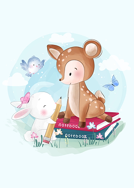 Cute Deer With Bunny