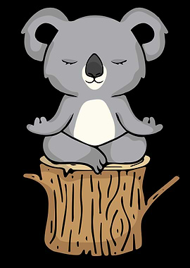 Cute Koala Meditation Yoga