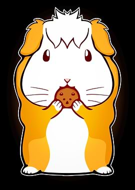 Cute Guinea Pig Eat Cookie