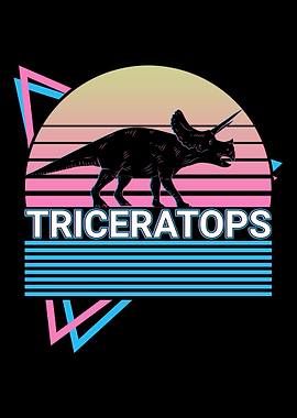 Triceratops Dinosaur Retro