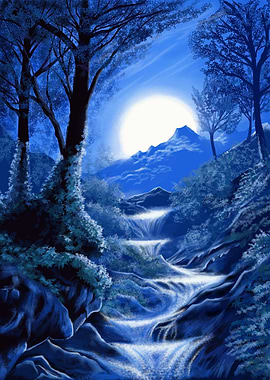 blue night nature