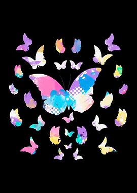 Cute Butterflies Pastel
