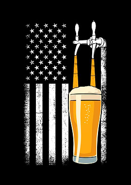 Beer USA Flag Beer Mug