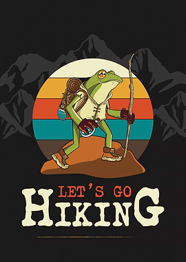 Hiking landscape frog