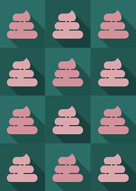 Poop Icons Art Teal 5