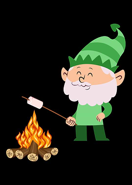 Camping Gnome Campfire