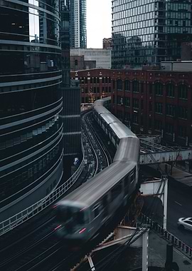 Brown line train Chicago