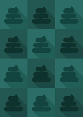 Poop Icons Art Teal 6