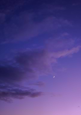 Purple sky with moon