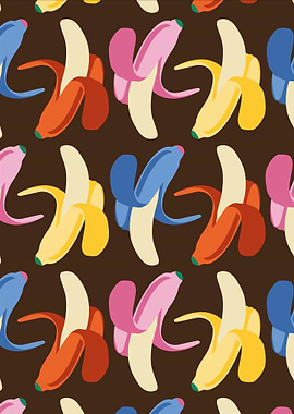 Banana pop art brown