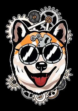 Shiba Inu Dog Steampunk