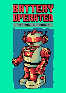 robot pixel art
