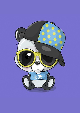 Panda wearing cap