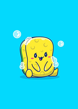 Cute Sponge With Bubble