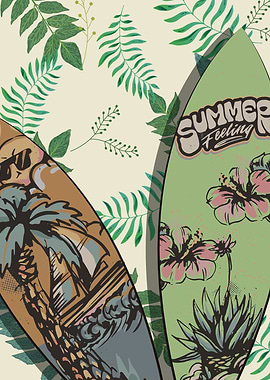 Tropical Surfboard