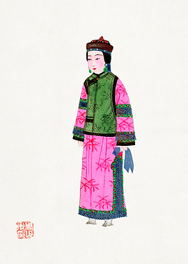 Lady Dress in Winter Hat